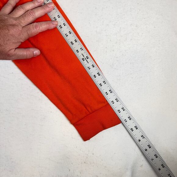 Catskill Mountain Clothiers Henley Shirt XL Safe Orange Union Made USA Crew Neck - Picture 8 of 10